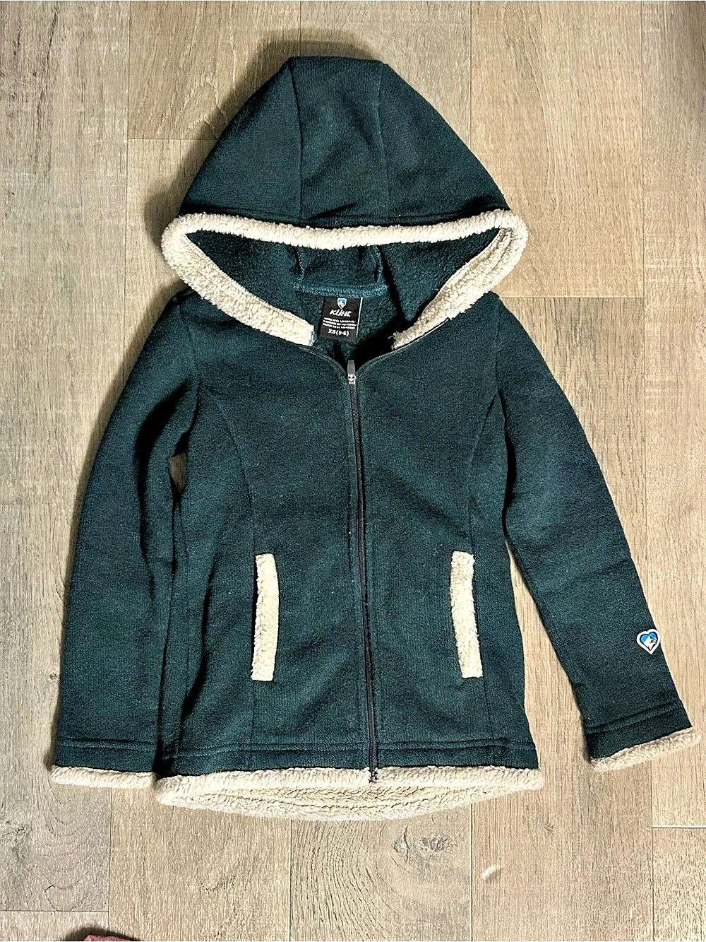 Kuhl Hooded Jacket in Green & Cream Size 2T Like New